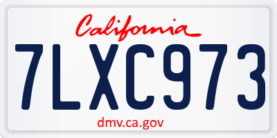 CA license plate 7LXC973