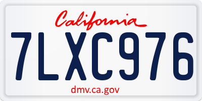 CA license plate 7LXC976