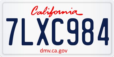 CA license plate 7LXC984