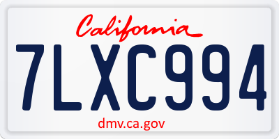CA license plate 7LXC994