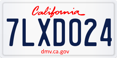 CA license plate 7LXD024