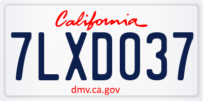 CA license plate 7LXD037