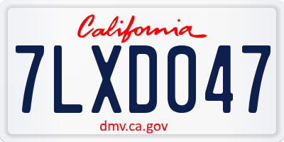 CA license plate 7LXD047