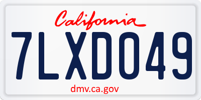 CA license plate 7LXD049