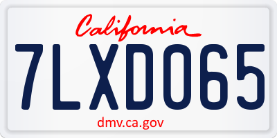 CA license plate 7LXD065