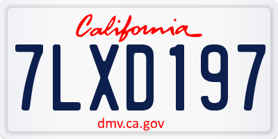 CA license plate 7LXD197