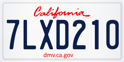CA license plate 7LXD210