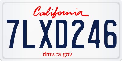 CA license plate 7LXD246