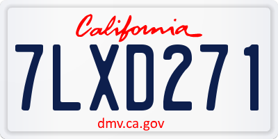 CA license plate 7LXD271