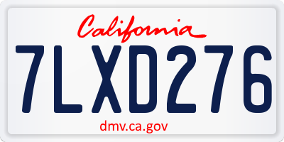 CA license plate 7LXD276