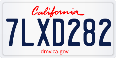 CA license plate 7LXD282