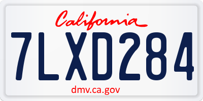 CA license plate 7LXD284