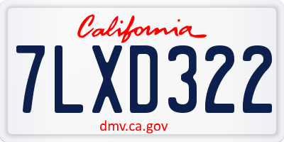 CA license plate 7LXD322