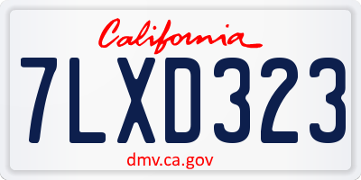 CA license plate 7LXD323
