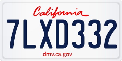 CA license plate 7LXD332