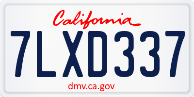 CA license plate 7LXD337