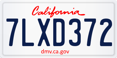 CA license plate 7LXD372