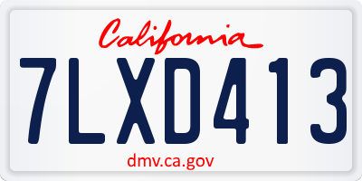 CA license plate 7LXD413
