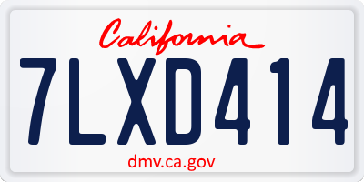 CA license plate 7LXD414