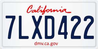 CA license plate 7LXD422