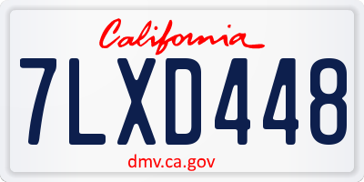 CA license plate 7LXD448