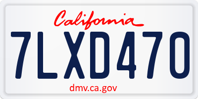 CA license plate 7LXD470