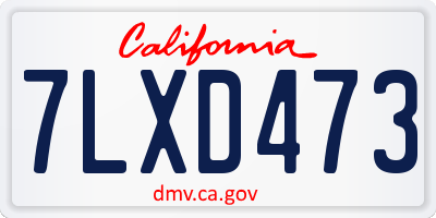 CA license plate 7LXD473