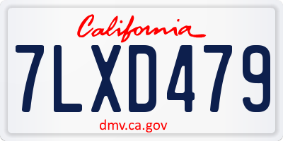 CA license plate 7LXD479