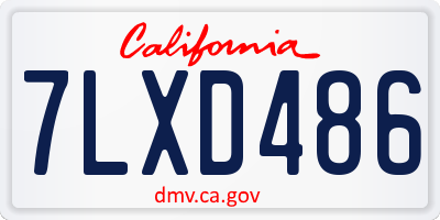 CA license plate 7LXD486