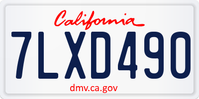 CA license plate 7LXD490