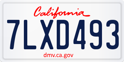 CA license plate 7LXD493