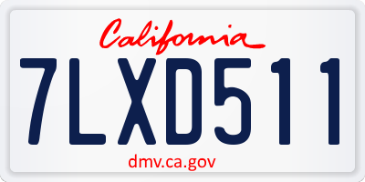 CA license plate 7LXD511