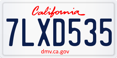 CA license plate 7LXD535