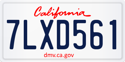 CA license plate 7LXD561