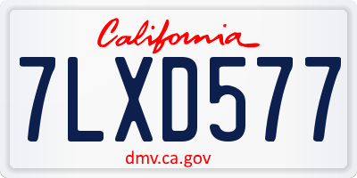 CA license plate 7LXD577