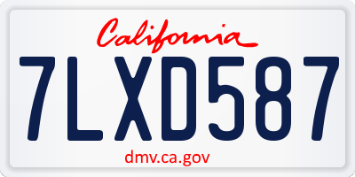 CA license plate 7LXD587