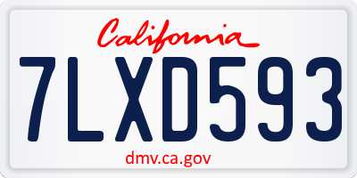 CA license plate 7LXD593