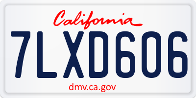 CA license plate 7LXD606