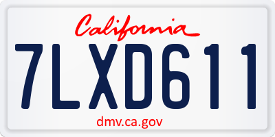 CA license plate 7LXD611