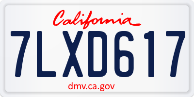 CA license plate 7LXD617