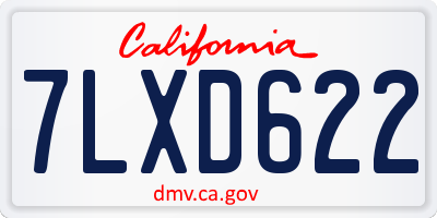 CA license plate 7LXD622
