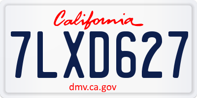 CA license plate 7LXD627
