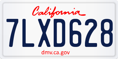 CA license plate 7LXD628