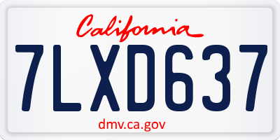 CA license plate 7LXD637