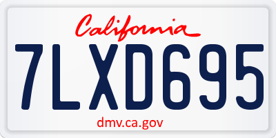 CA license plate 7LXD695