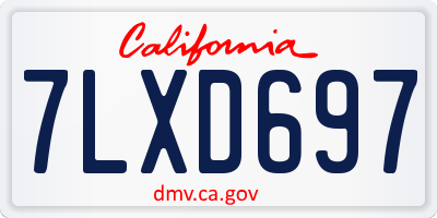 CA license plate 7LXD697