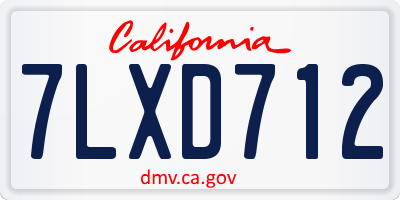CA license plate 7LXD712