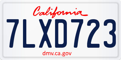 CA license plate 7LXD723