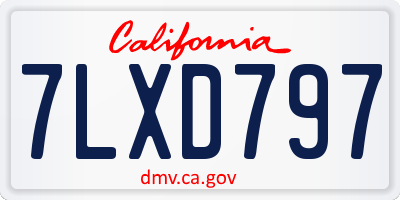 CA license plate 7LXD797