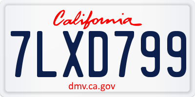 CA license plate 7LXD799